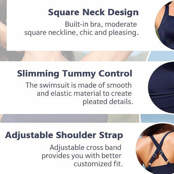 Septangle High Neck One Piece Swimsuit for Women Size 14 - Picture 7 of 7